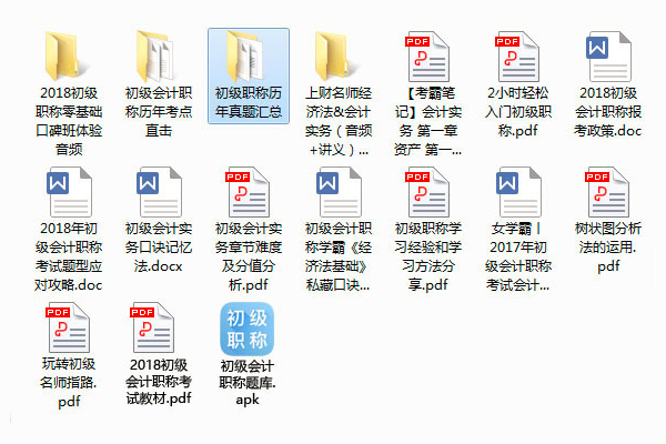 初级 会计考试学习资料